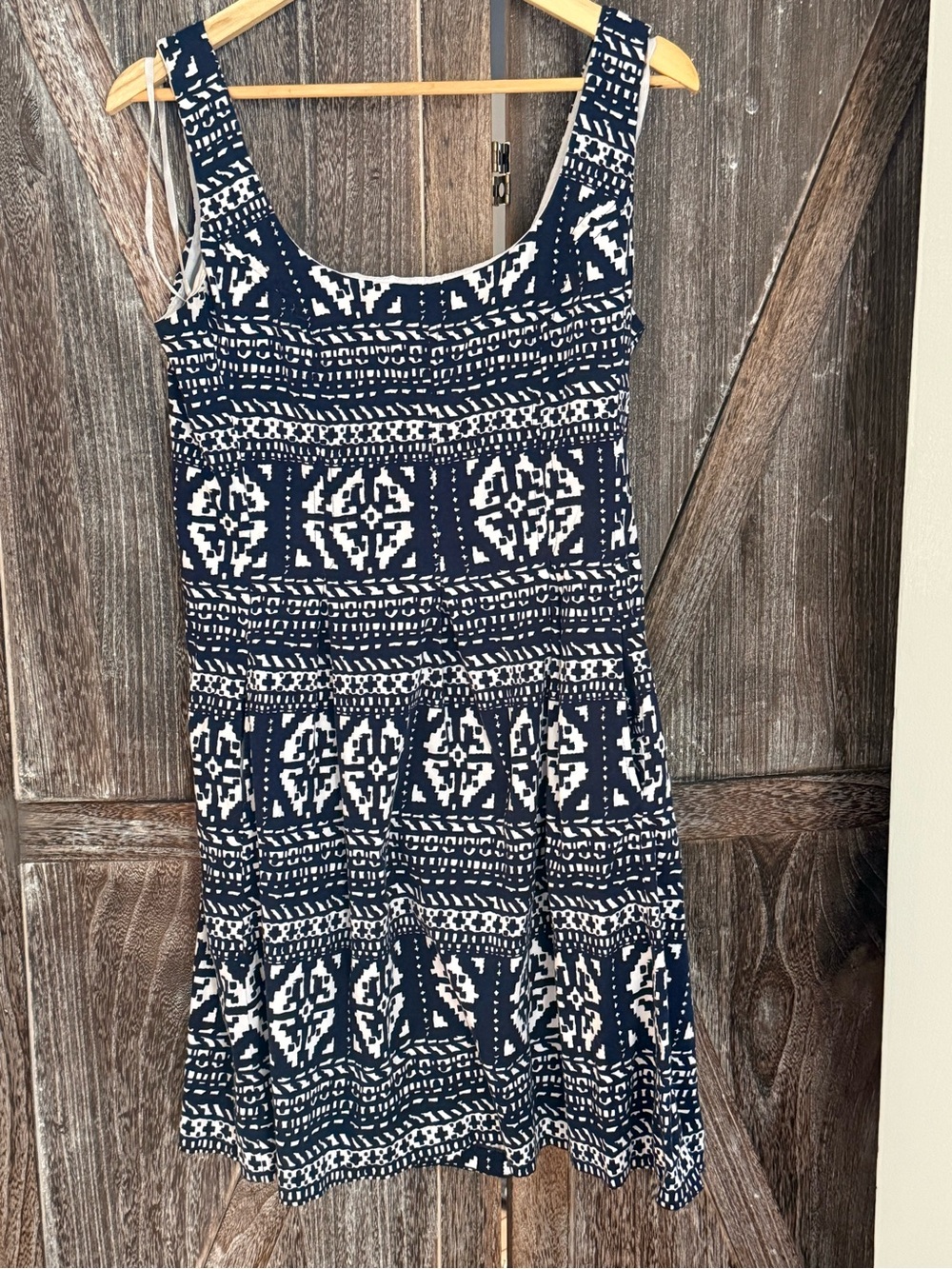Nine West Sleeveless Navy and White Printed Women’s Dress 12